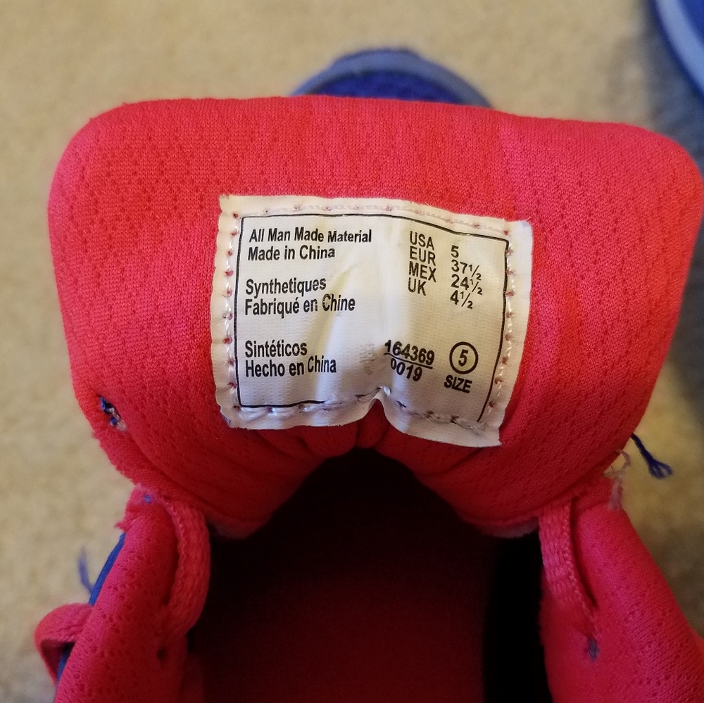 Women's/Girls' Kangaroo Blue & Coral Tennis Shoes - Picture 6 of 8